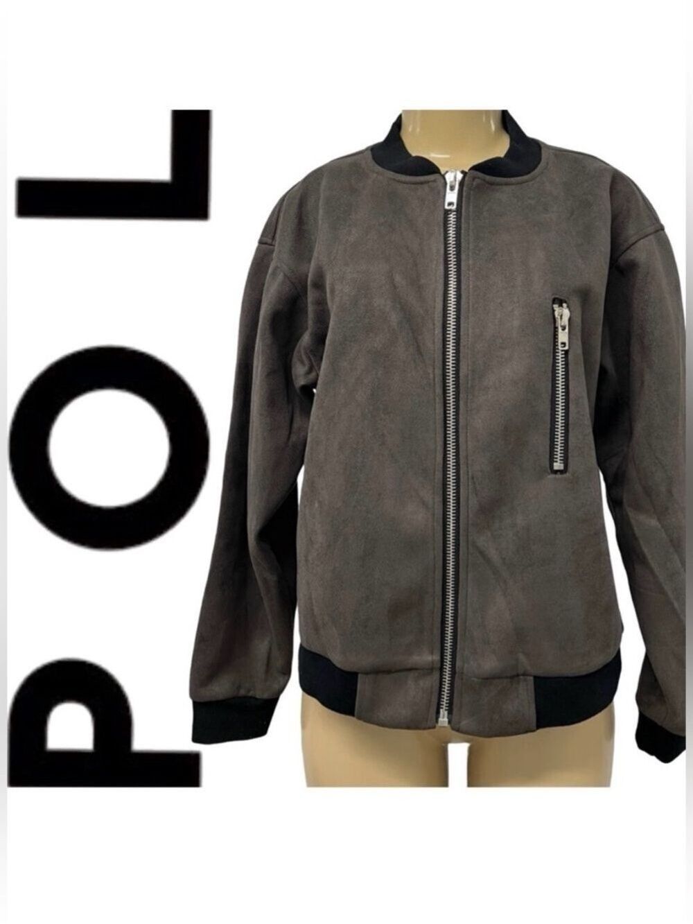 POL Sample Sale Grey Ultra-Suede Jacket NWOT